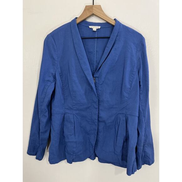 Eileen Fisher Jacket Minimalist Blazer Organic Linen M Scandi Quiet Luxe Office - Picture 1 of 16